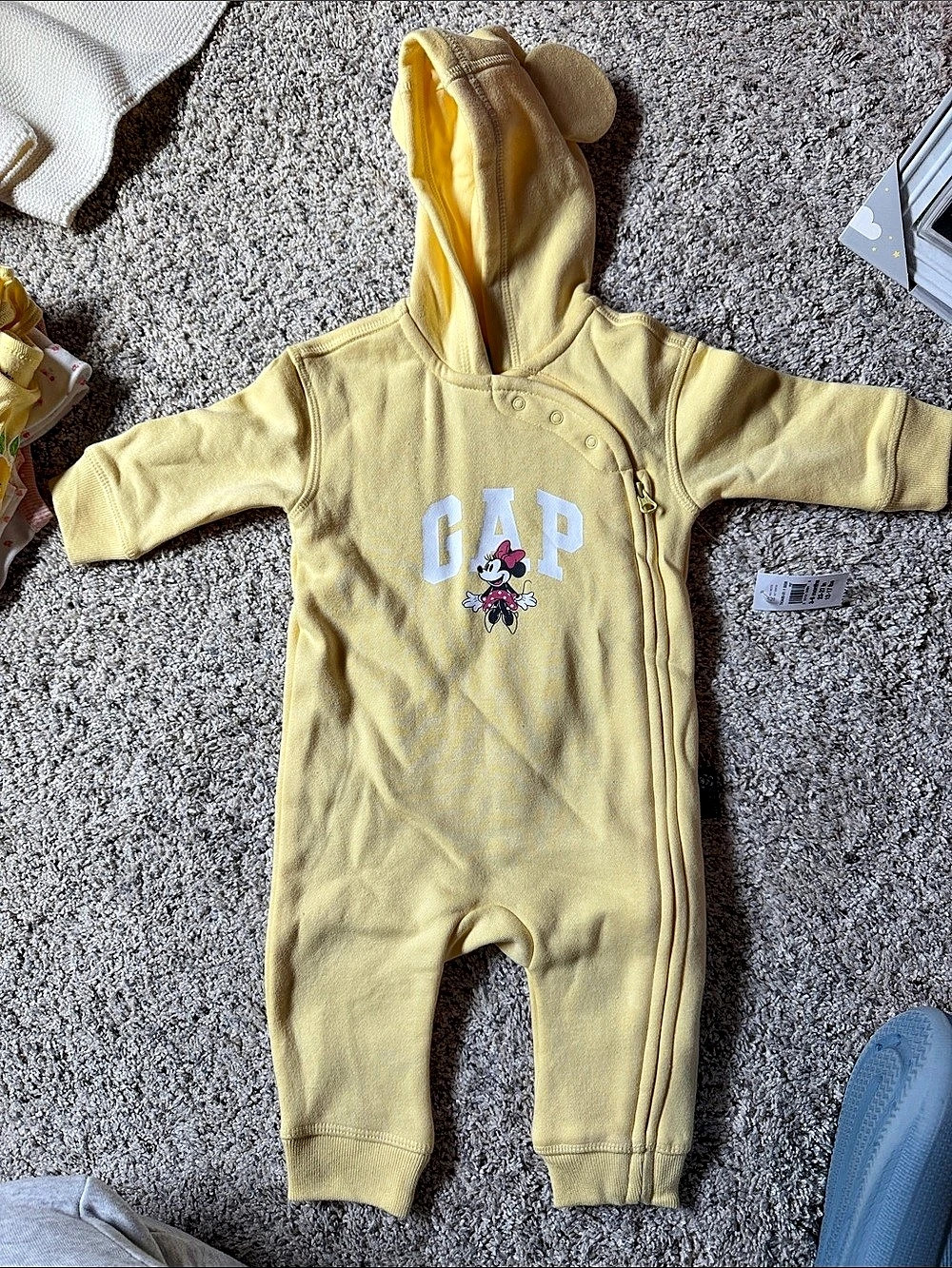GAP x Disney Hooded Footie Yellow Baby 3-6M NWT